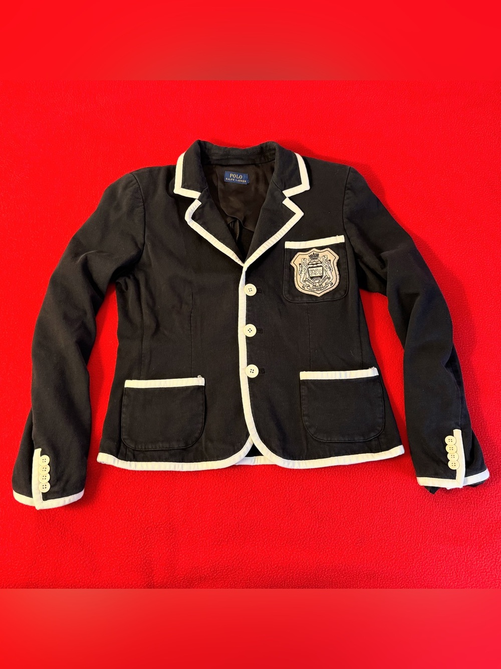 Polo Ralph Lauren Girls 14 Rowing Cricket Blazer Crest Fits Womens XS Ivy League
